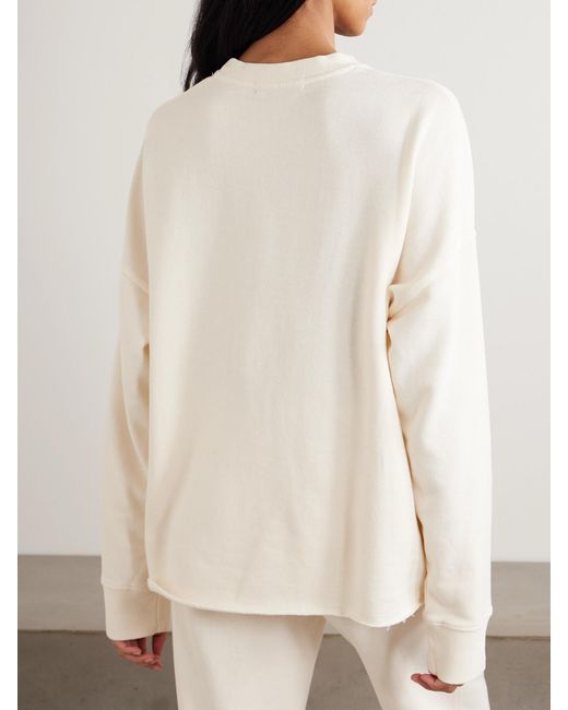 The Elder Statesman Natural Daily Embroidered Cotton And Cashmere-Blend Sweatshirt