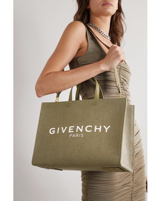 GIVENCHY Antigona mini leather-trimmed embroidered cotton-blend canvas tote