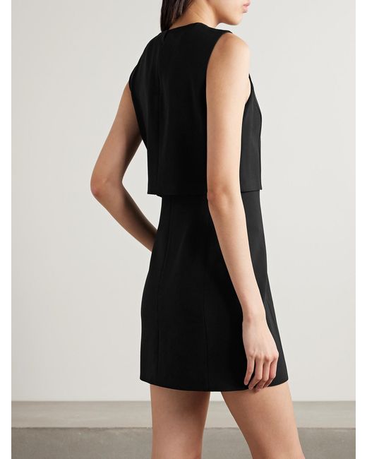 Theory Black Layered Crepe Mini Dress