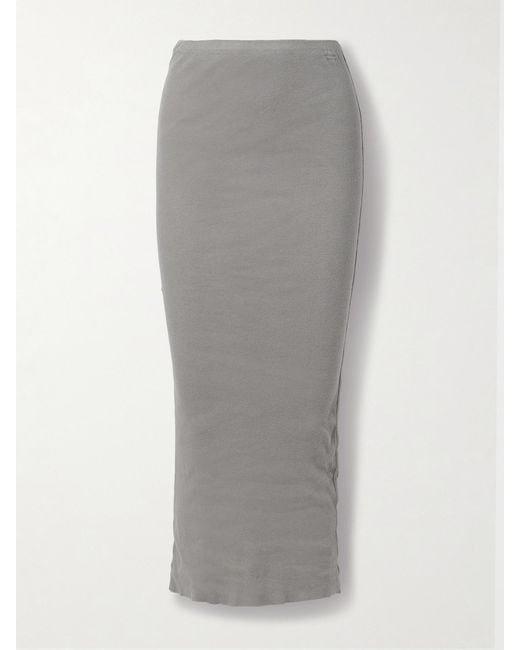 James Perse Gray Ribbed Cotton And Cashmere-Blend Maxi Skirt