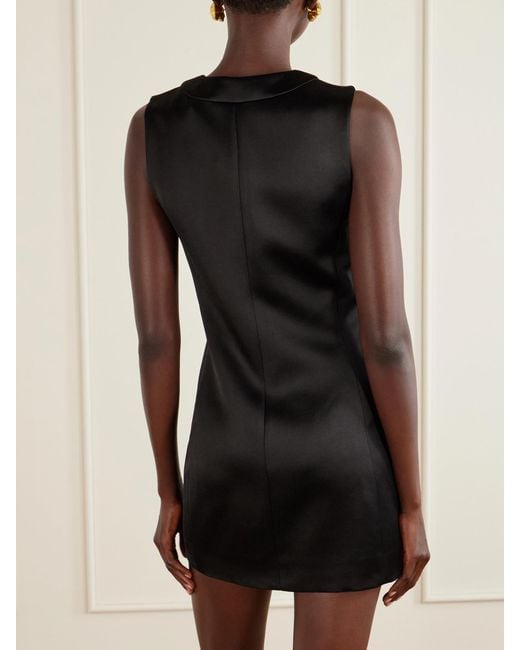Saint Laurent Black Crystal-Embellished Crepe Mini Dress