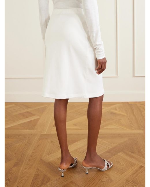 Flore Flore White Marie Organic Cotton-Jersey Midi Skirt