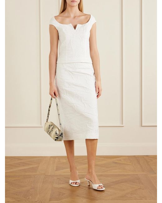 ShuShu/Tong White Crinkled Cotton-Blend Top