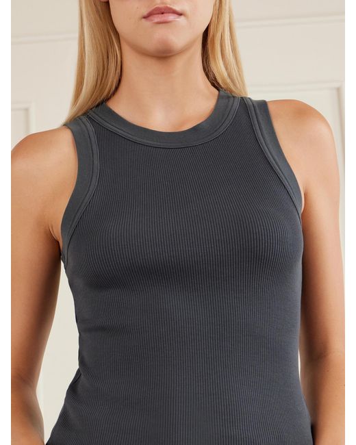 Citizens of Humanity Blue Isabel Ribbed Cotton And Tencel Lyocell-Blend Tank