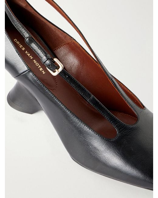 Dries Van Noten Black Leather Pumps