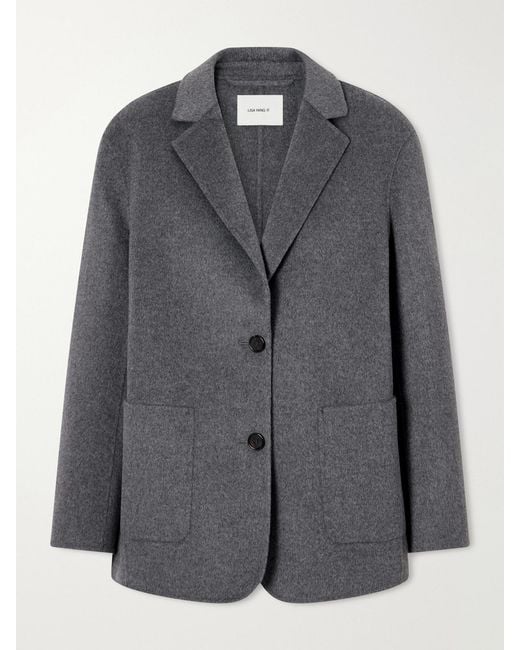 Lisa Yang Gray Double-Faced Wool And Cashmere-Blend Blazer