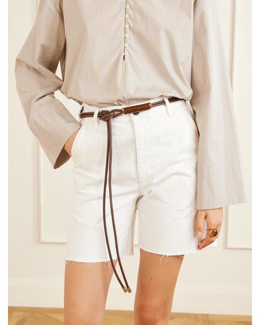 Kallmeyer White Lowell Embellished Leather Belt