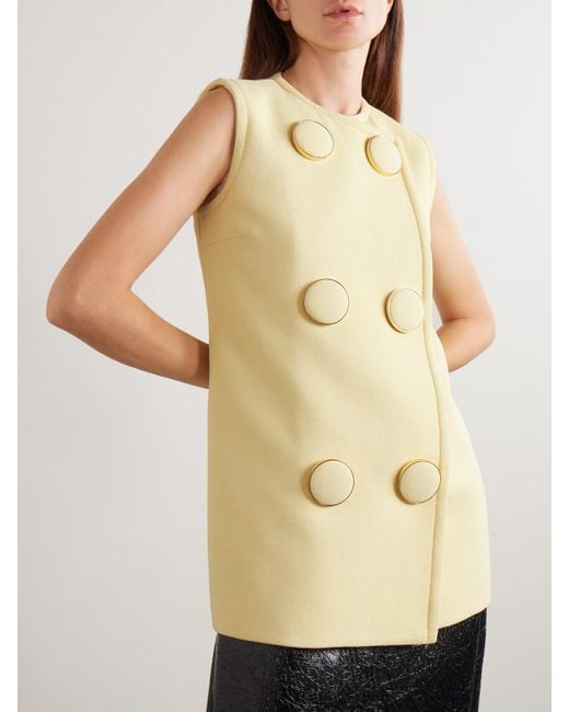 Gucci Yellow Double-Breasted Crepe Vest