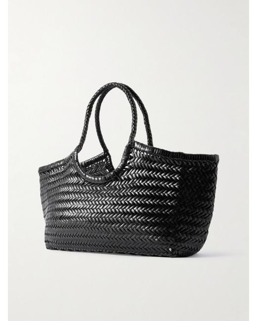 Dragon Diffusion Black Nantucket Large Woven Leather Tote