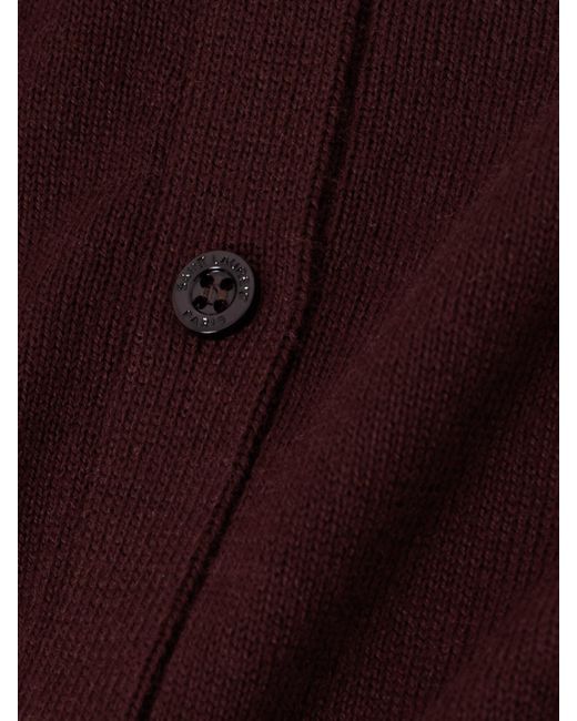 Saint Laurent Red Cropped Wool Cardigan