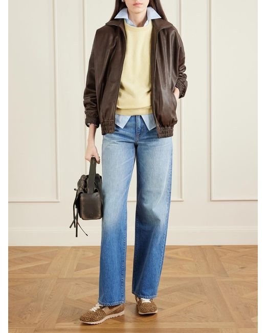 Autry Natural Windspin Leopard-Print Knit And Suede Sneakers