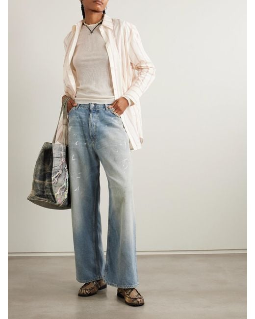 Acne Blue Tief Sitzende Jeans Aus Bio-Denim Mit Weitem Bein