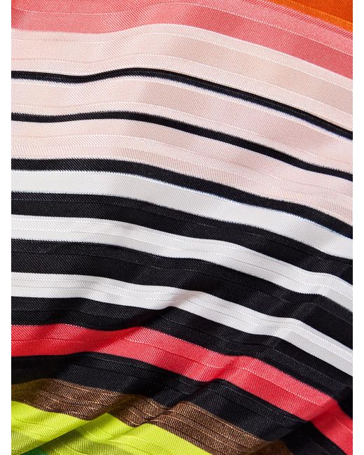 Christopher John Rogers Multicolor Casette Tie-Front Striped Satin-Jacquard Bralette