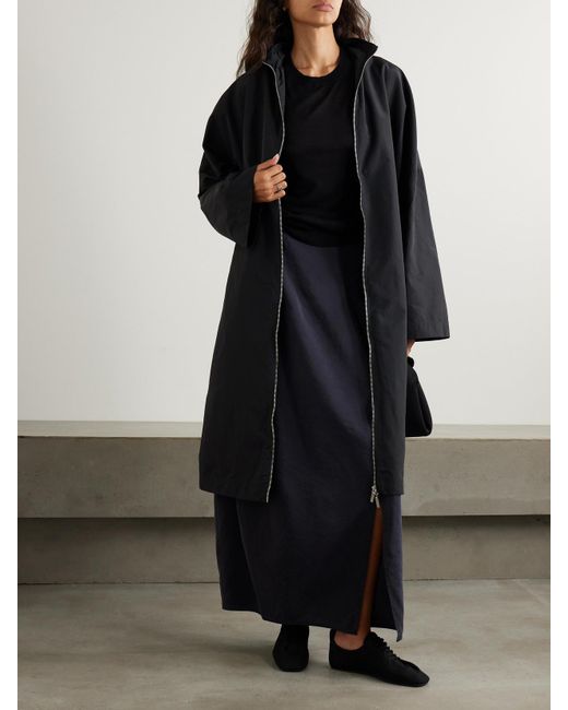 Totême Blue Hooded Recycled-Shell Coat