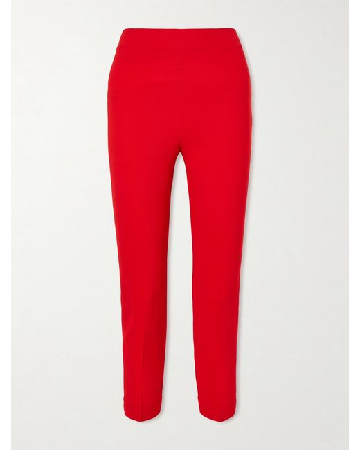 TOVE Red Drew Cropped Stretch-Crepe Skinny Pants