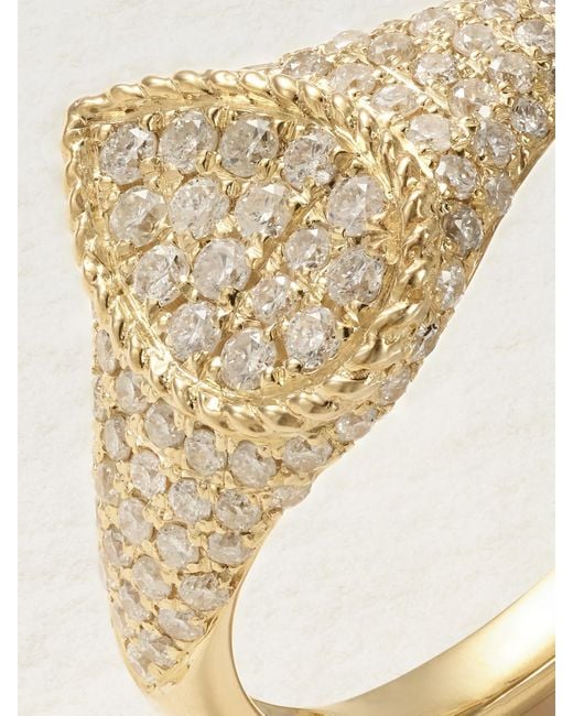 Yvonne Léon Natural 9-Karat Diamond Signet Ring