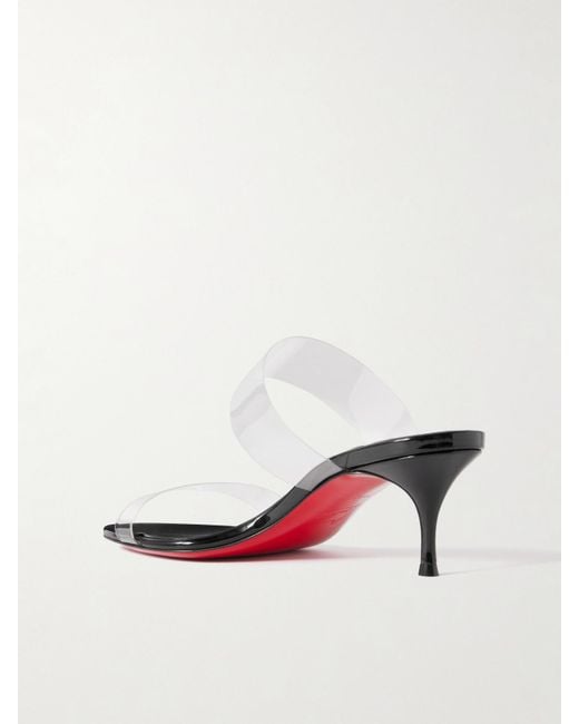 Christian Louboutin White Just Nothing 55 Pvc Mules