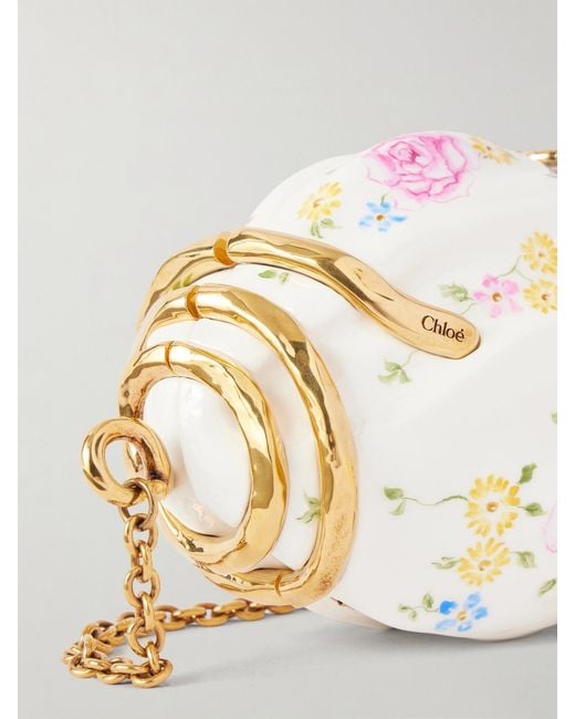 Chloé Metallic Souvenir Treasures Floral-Print Resin Shoulder Bag