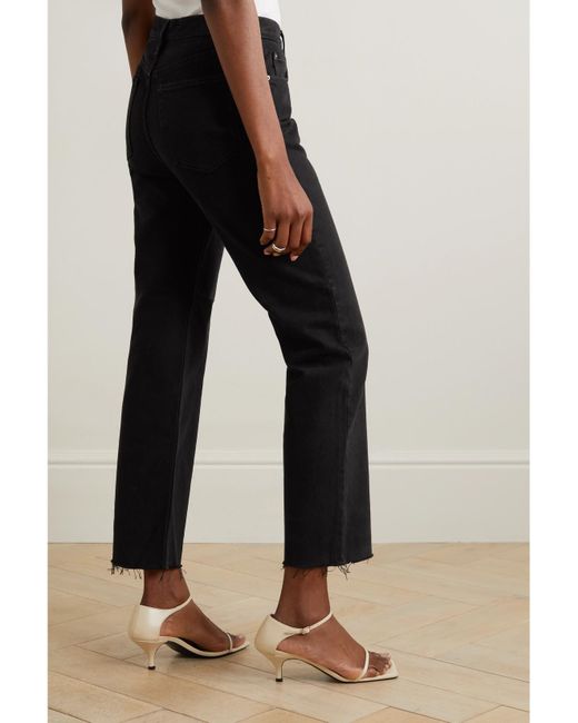 Totême Black Classic Cut High-Rise Straight-Leg Organic Jeans