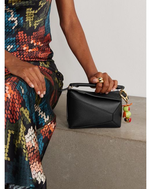 Loewe Black Puzzle Edge Mini Textured-Leather Shoulder Bag