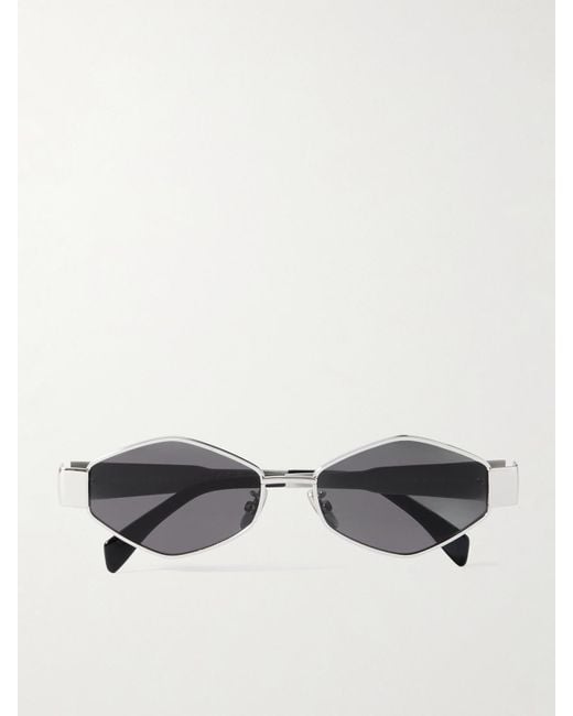 Celine Triomphe Hexagon-Frame-Tone Sunglasses in Metallic | Lyst