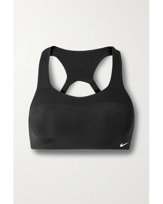 Nike Alpha Meshtrimmed Drifit Sports Bra in Black Lyst
