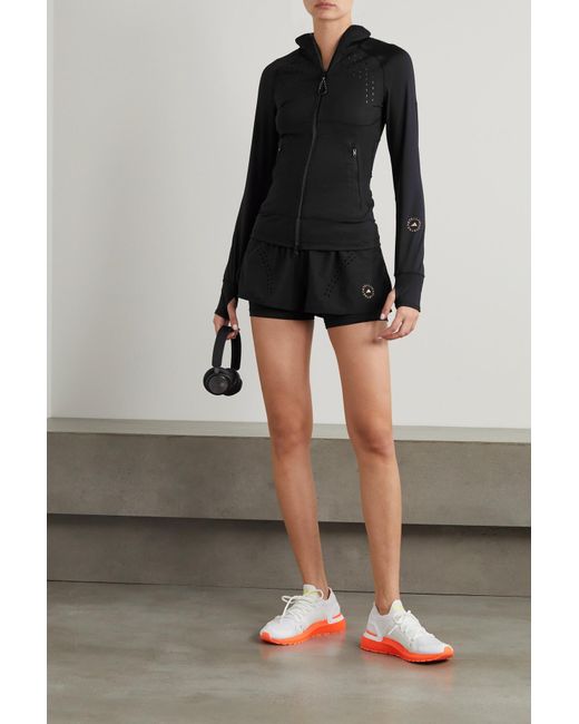 adidas By Stella McCartney Truepurpose Perforated Stretch-jersey And Mesh  Jacket in Black | Lyst