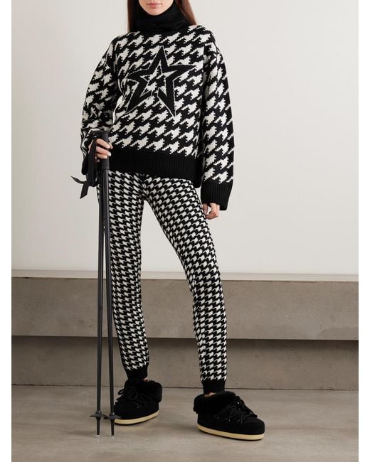 Perfect Moment Black Chunky Houndstooth Wool Sweater