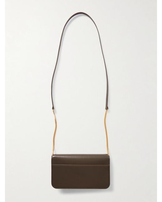 Saint Laurent White Cassandre Strap Smartphone-Hülle Aus Leder