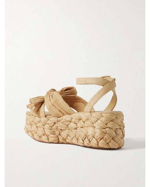 Loeffler Randall Natural Gaby Raffia Platform Sandals