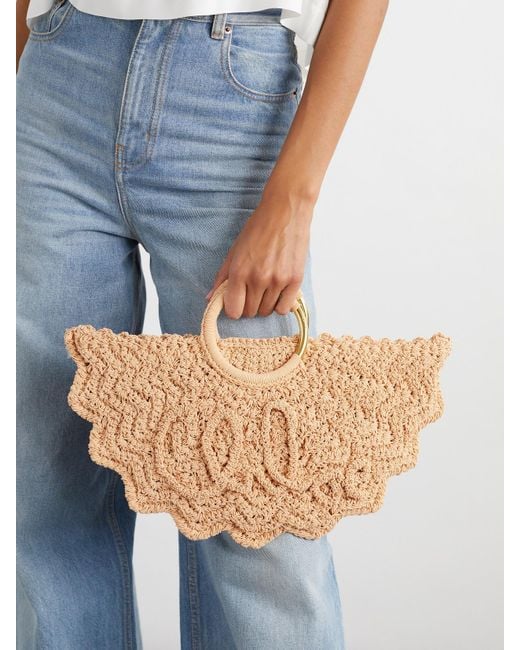 Sac À Main En Raphia Synthétique À Broderie Bracelet Paravent Chloé en coloris Natural