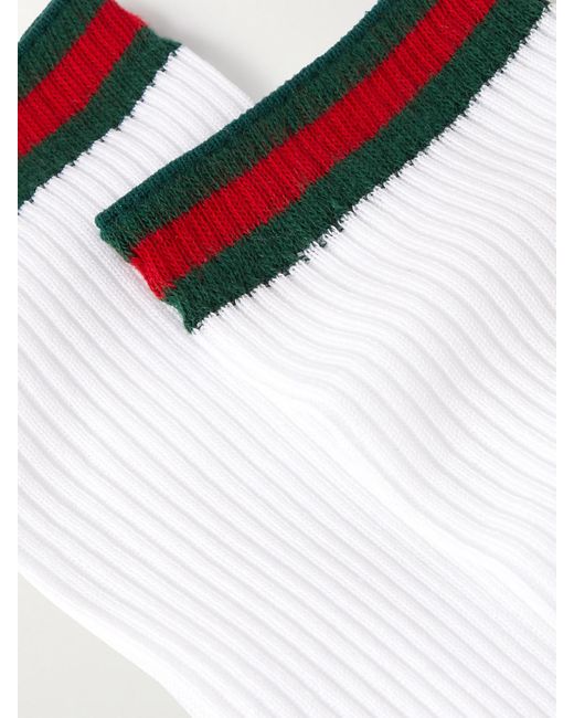 Gucci White Socken Aus Einer Gerippten Baumwollmischung