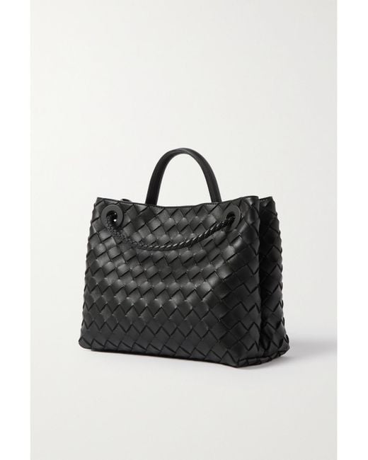 Bottega Veneta Black Andiamo Small Intrecciato Leather Tote
