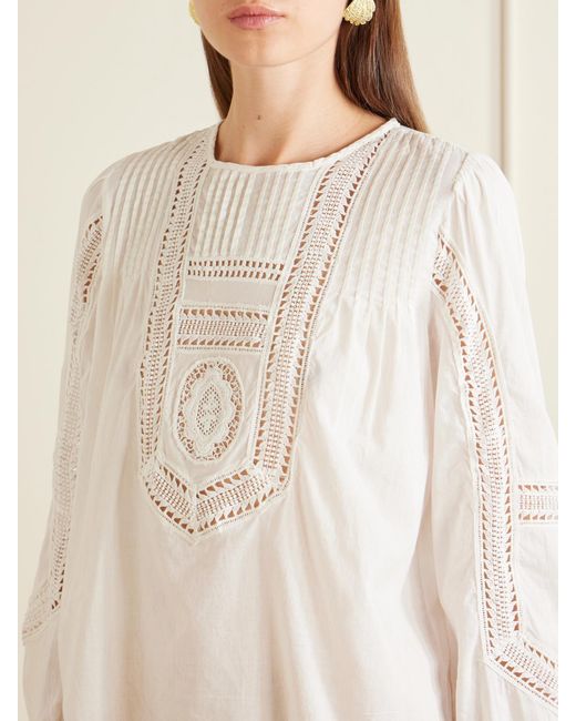 Ulla Johnson White Marlowe Broderie Anglaise Cotton Blouse