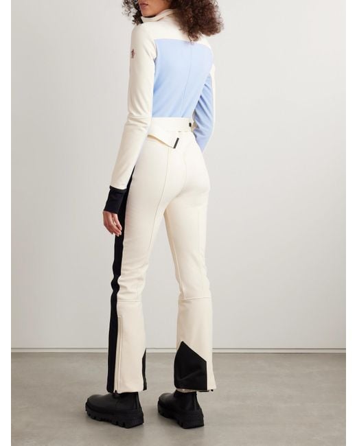 Moncler Natural Belted Color-Block Ski Suit