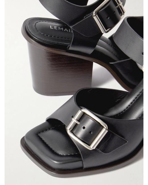Lemaire Black Leather Sandals