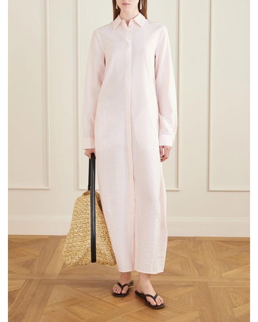 Totême Natural Leather-Trimmed Raffia Shoulder Bag