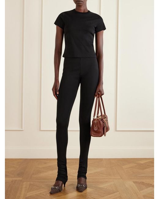 Gucci Black Logo-Embroidered Cotton T-Shirt