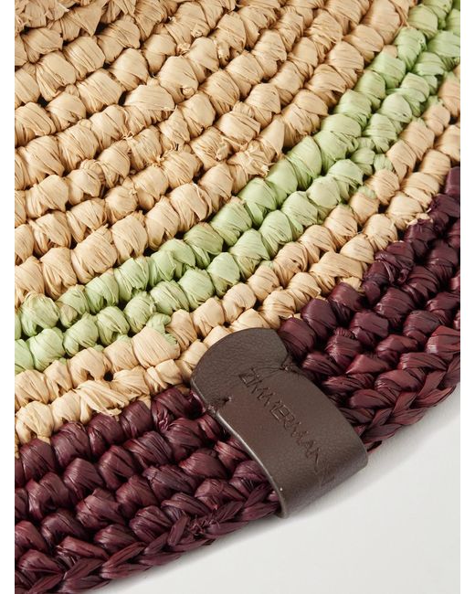 Zimmermann Natural Striped Raffia Bucket Hat
