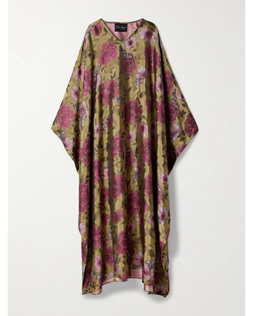 ‎Dima Ayad Multicolor Satin-Jacquard Kaftan