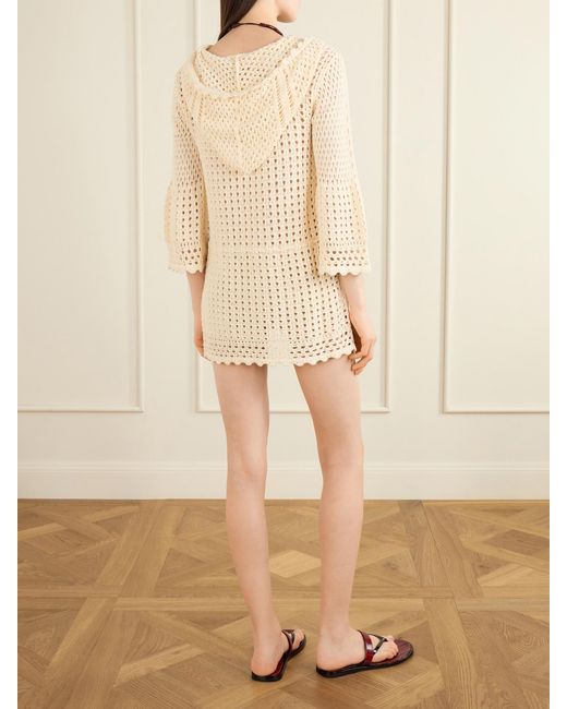 Isabel Marant Natural Zelnie Crocheted Cotton-Blend Mini Dress