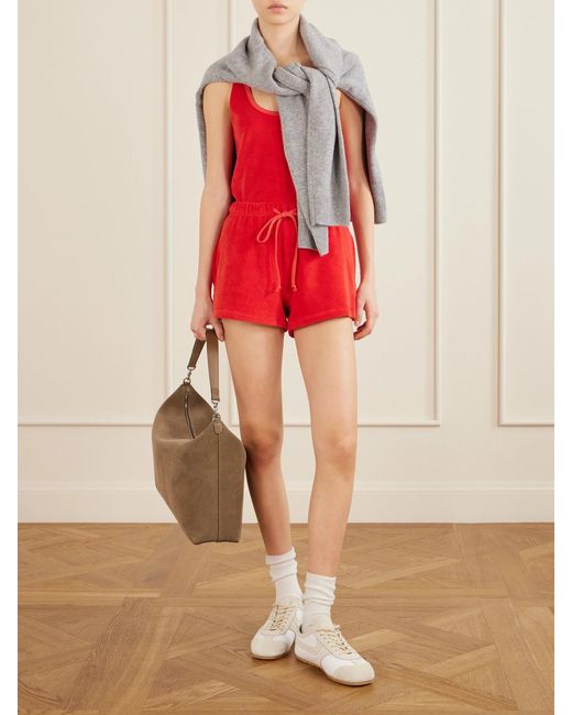 Suzie Kondi Red Tia Cotton-Blend Terry Tank Top