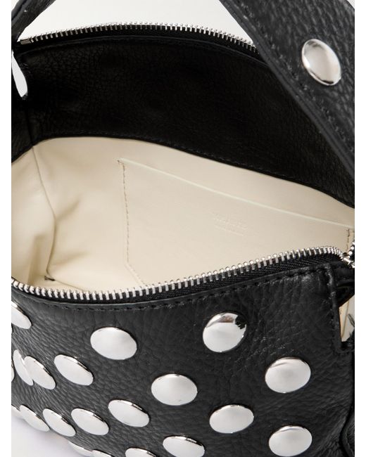 Khaite Black Elena Kleine Schultertasche Aus Strukturiertem Leder Mit Nieten