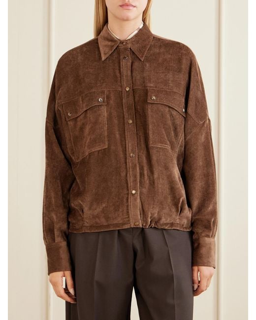 Brunello Cucinelli Brown Velvet Shirt