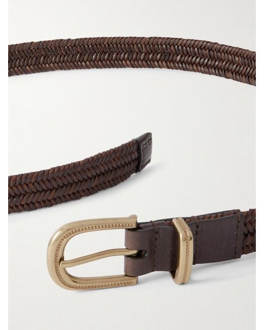 Brunello Cucinelli Brown Gürtel Aus Geflochtenem Leder