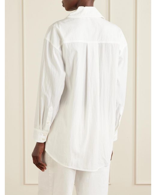 Isabel Marant White Chely Appliquéd Tencel Lyocell Shirt
