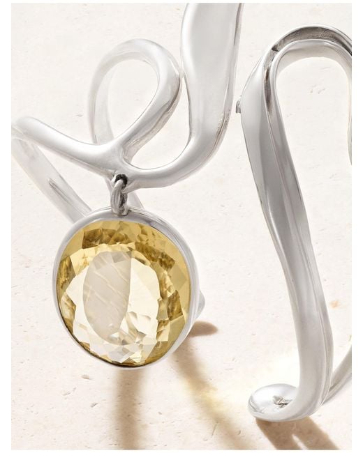 Juju Vera Natural Lula Sterling And Citrine Cuff
