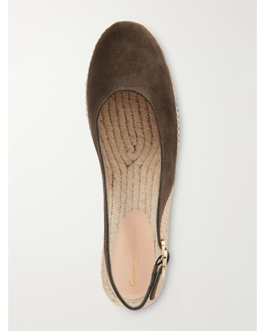 Gianvito Rossi Natural Paz Suede Slingback Espadrilles