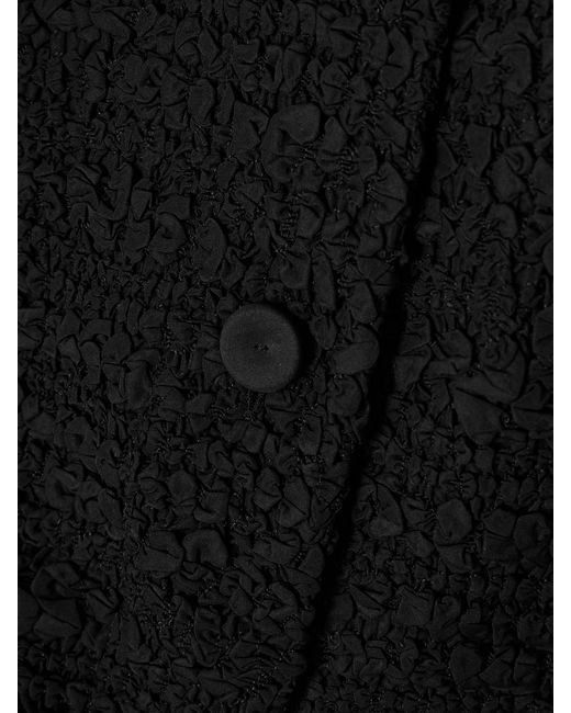 Jil Sander Black Ruffled Smocked Twill Jacket