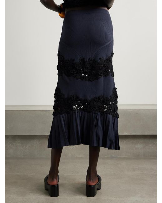 Jupe Longue En Mailles Côtelées À Finitions Crochetées Madeline Ulla Johnson en coloris Blue